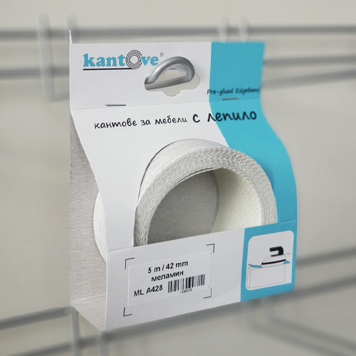 42mm pre-glued Melamine edge band ML A428 Antic White 5m | kantove.bg